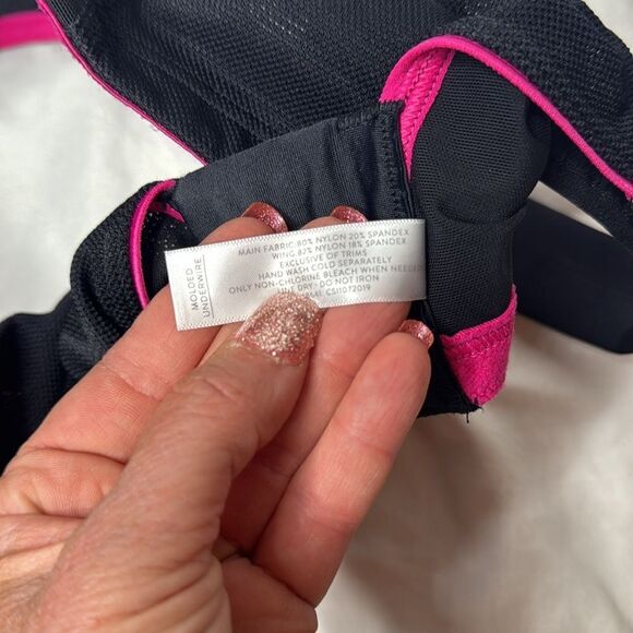 Lane Bryant Livi Black/Pink Convertible Max Support High Impact Bra. Size 42DDD. - Picture 9 of 11